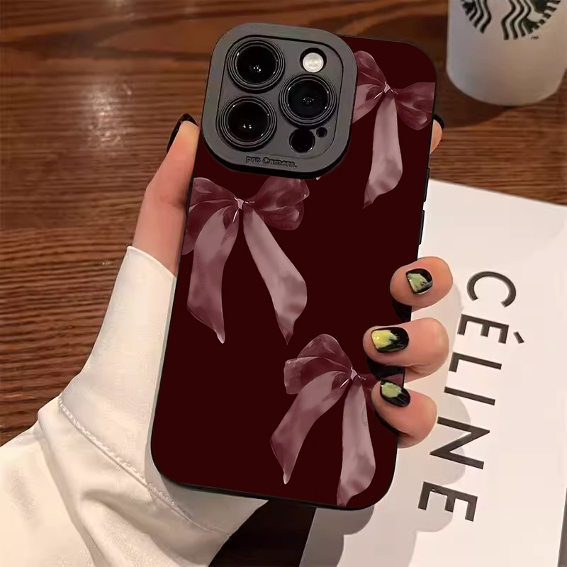 Wine & Beer Tours Of Nova Scotia - Wine Red Bowknot Pattern Soft Phone