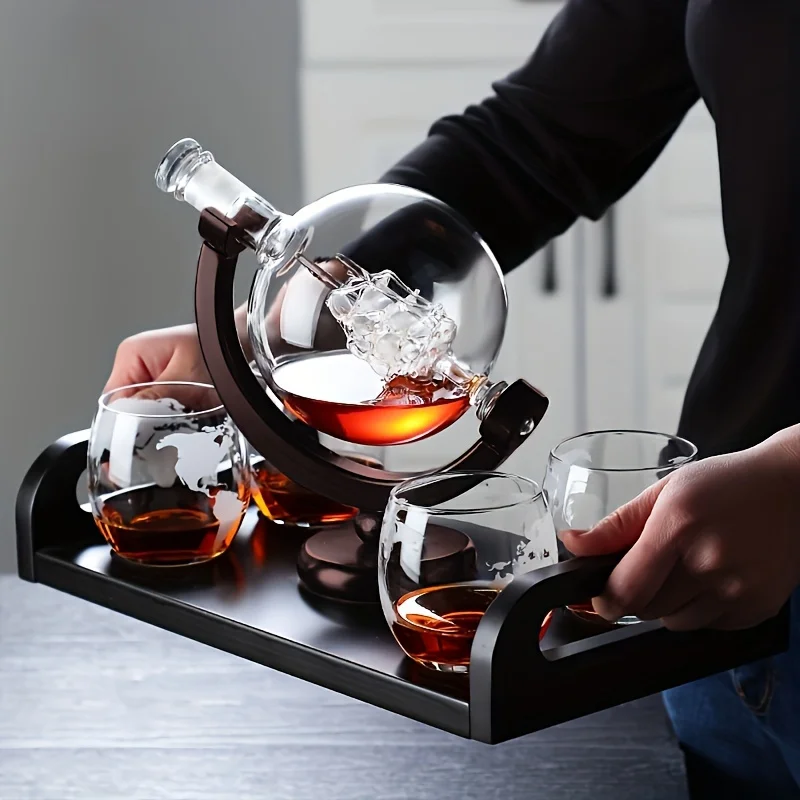 Globe Shaped Whiskey Decanter  - đánh giá và giá Decanter Aerator Set