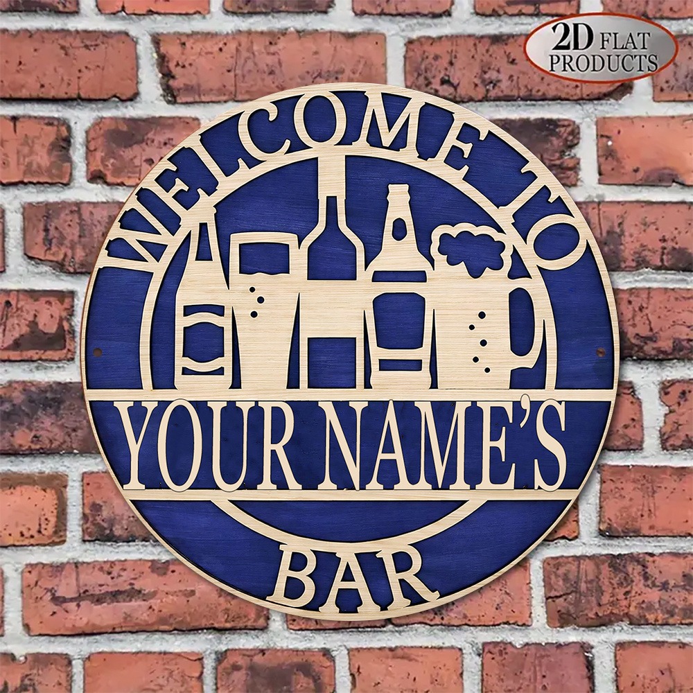 [2D Flat] 1pc Custom Name Holl - đánh giá và giá Wine Beer Name