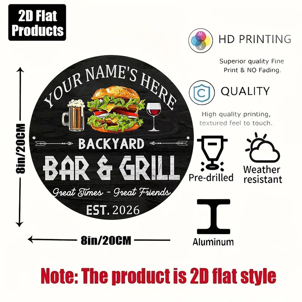[2D Flat] 1pc Custom Name Roun - đánh giá và giá Wine Beer Name