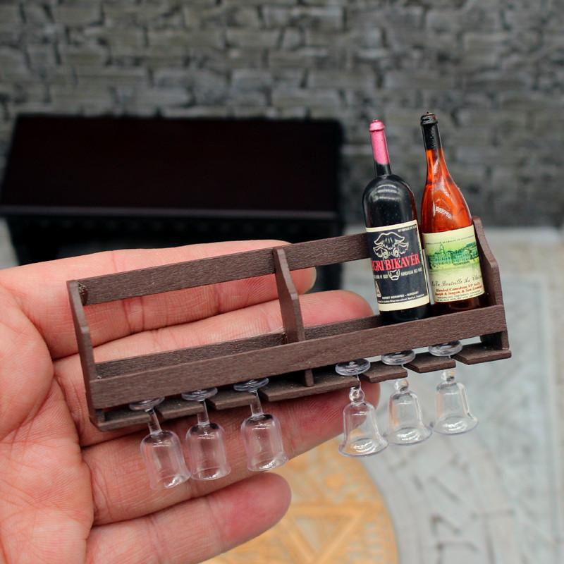 1Set Dollhouse Toy Simulation  - đánh giá và giá Wine Rack Wall Mount