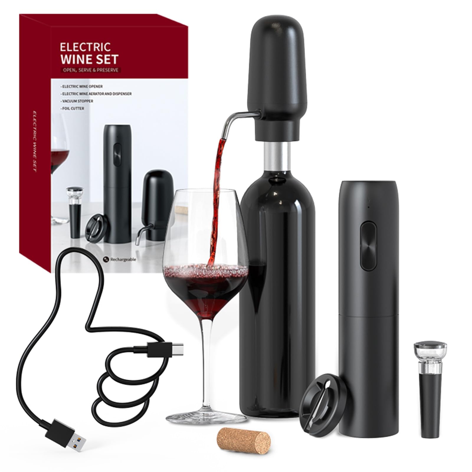 Intelligent Electric Wine Aera - đánh giá và giá Decanter Aerator Set