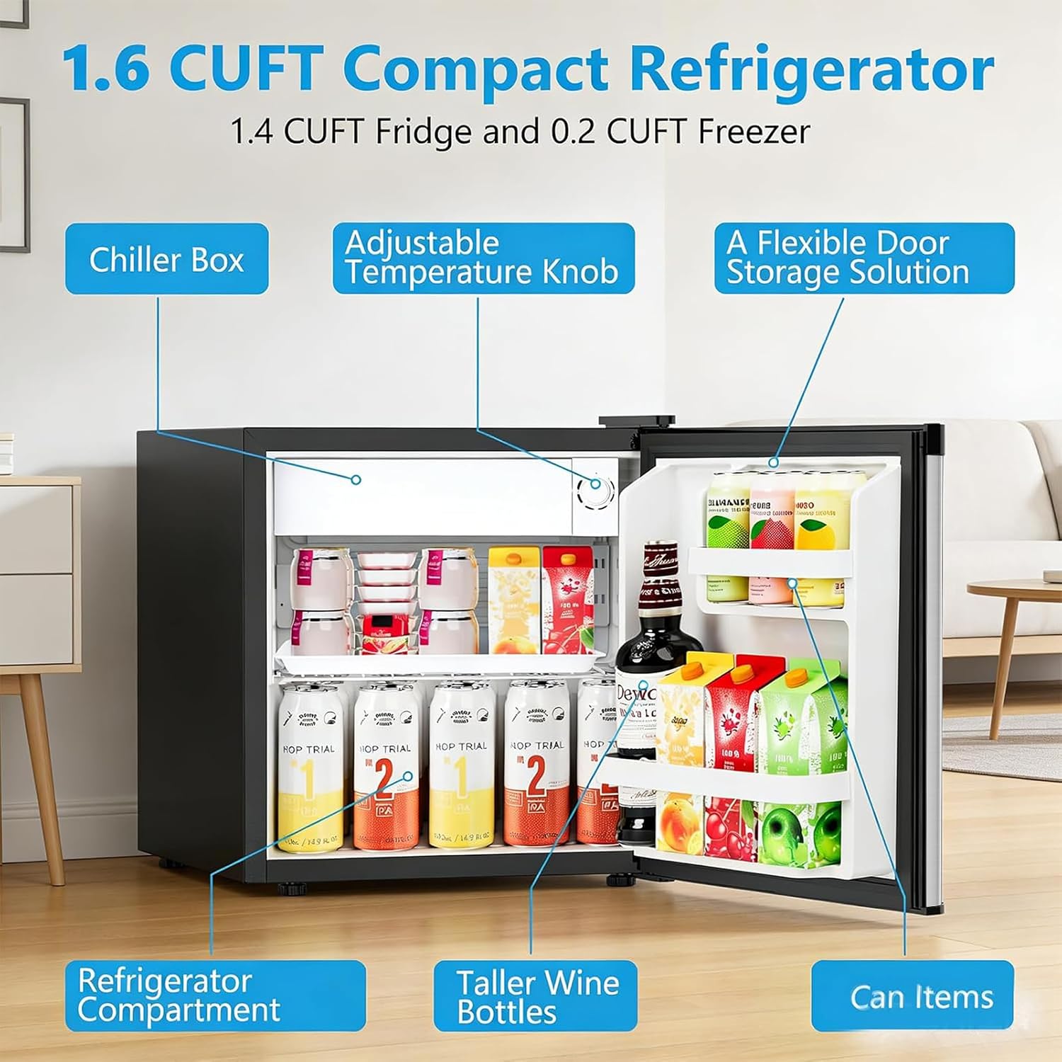 Upright Small Refrigerator Fre - đánh giá và giá Ice Bucket Silver