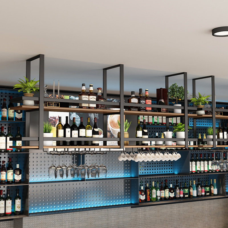Simple metal wrought iron hang - đánh giá và giá Wine Rack Wall Mount