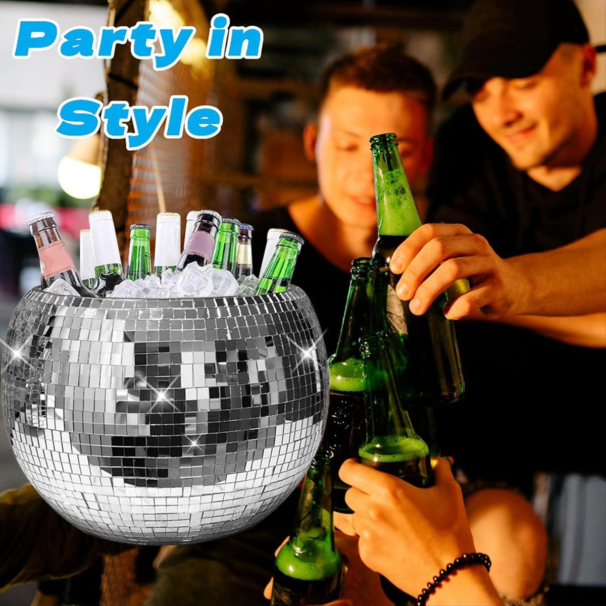 KSOL 10-Inch Disco Ball Ice Bu - đánh giá và giá Ice Bucket Silver