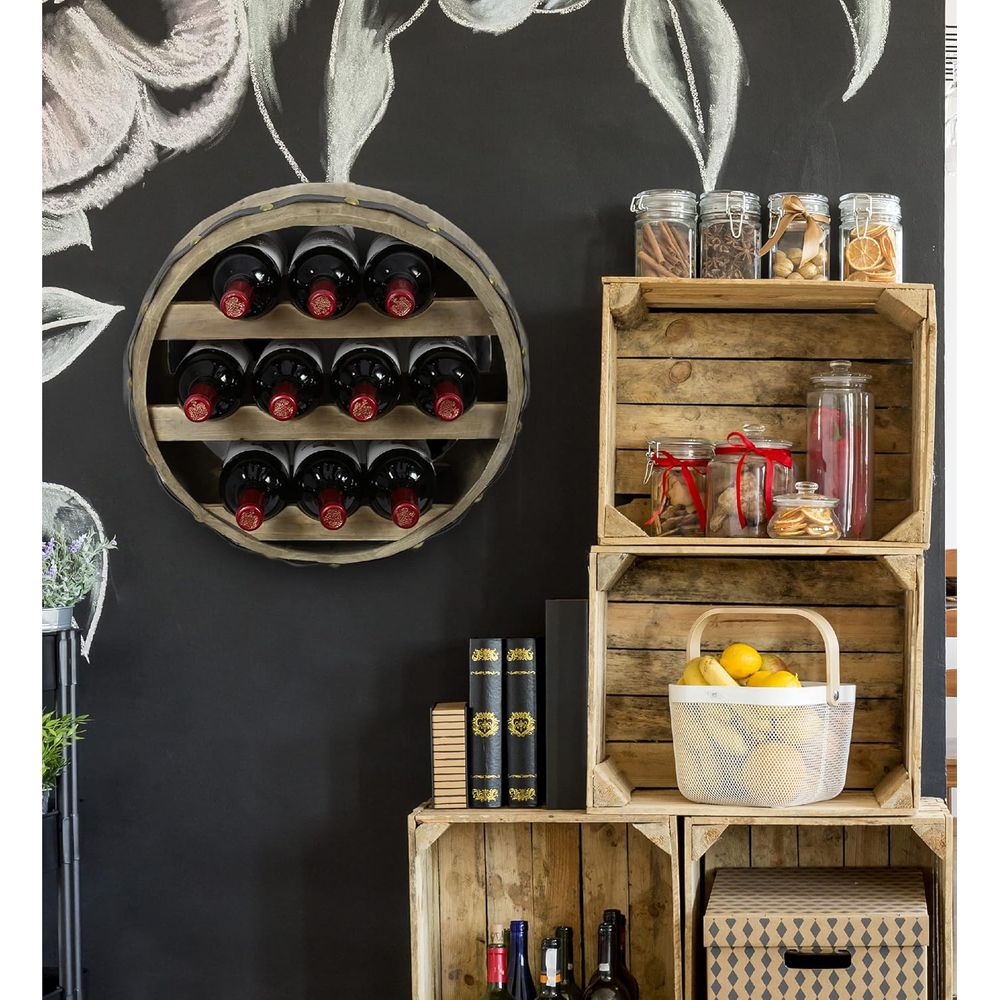 Natural Wood Industrial Wall M - đánh giá và giá Wine Rack Wall Mount