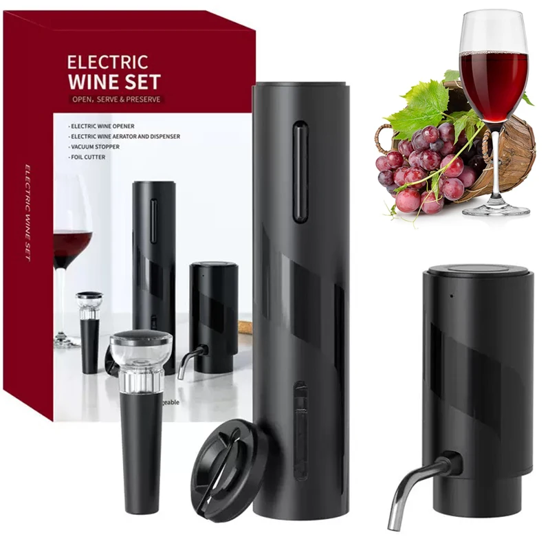 USB Rechargeable 4-in-1 Electr - đánh giá và giá Decanter Aerator Set
