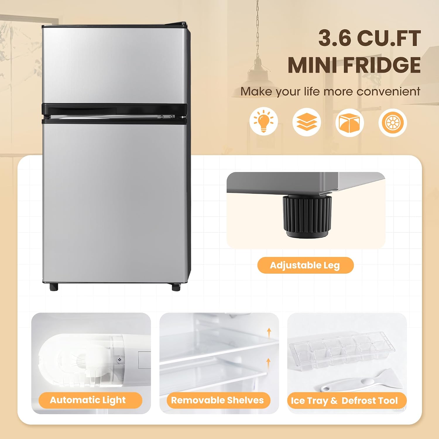 3.6 Cubic Foot Freezer Refrige - đánh giá và giá Ice Bucket Silver