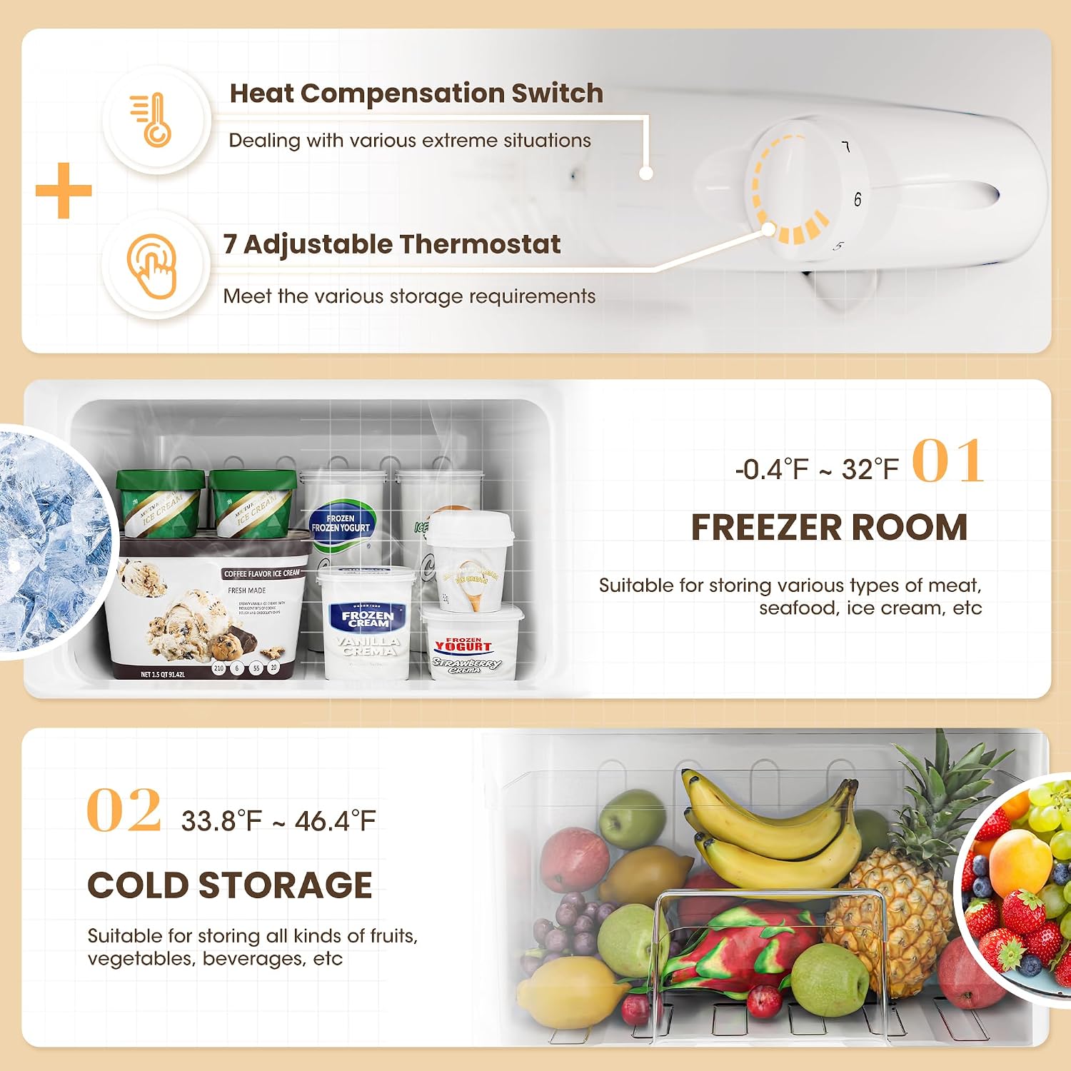 3.6 Cubic Foot Freezer Refrige - đánh giá và giá Ice Bucket Silver